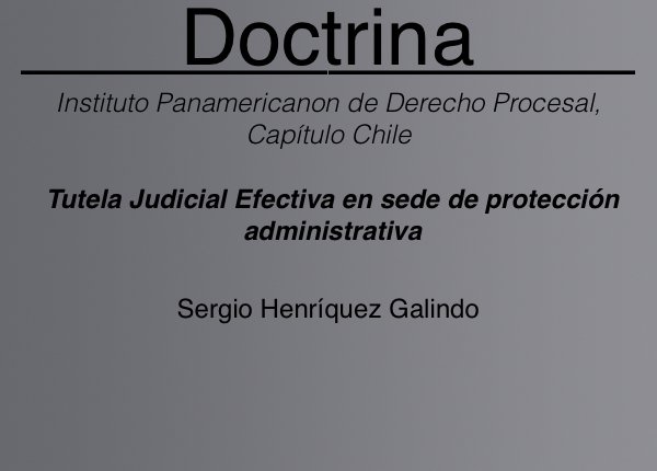 Tutela Judicial Efectiva en sede de protección administrativa - Sergio Henriquez